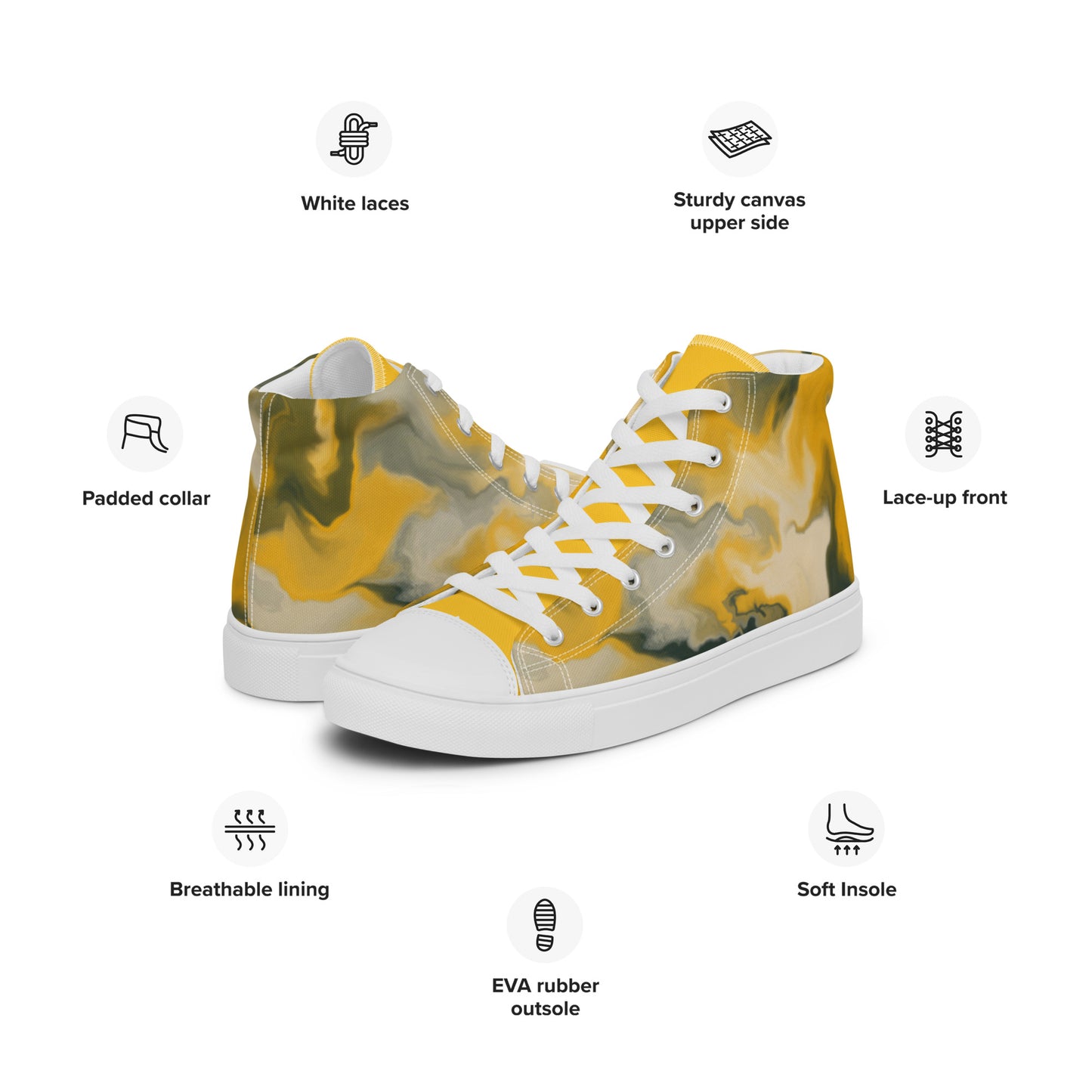 Men’s high top canvas shoes