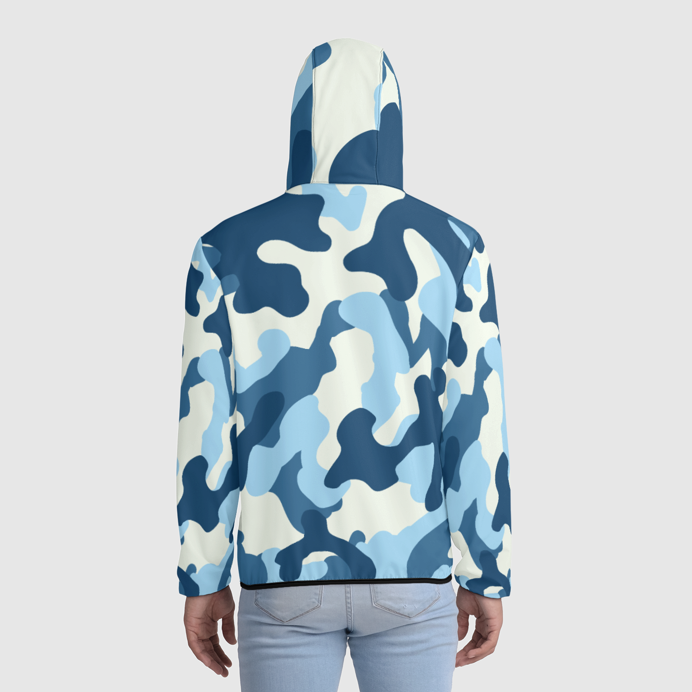 Blue Camoflage Mens Windbreaker